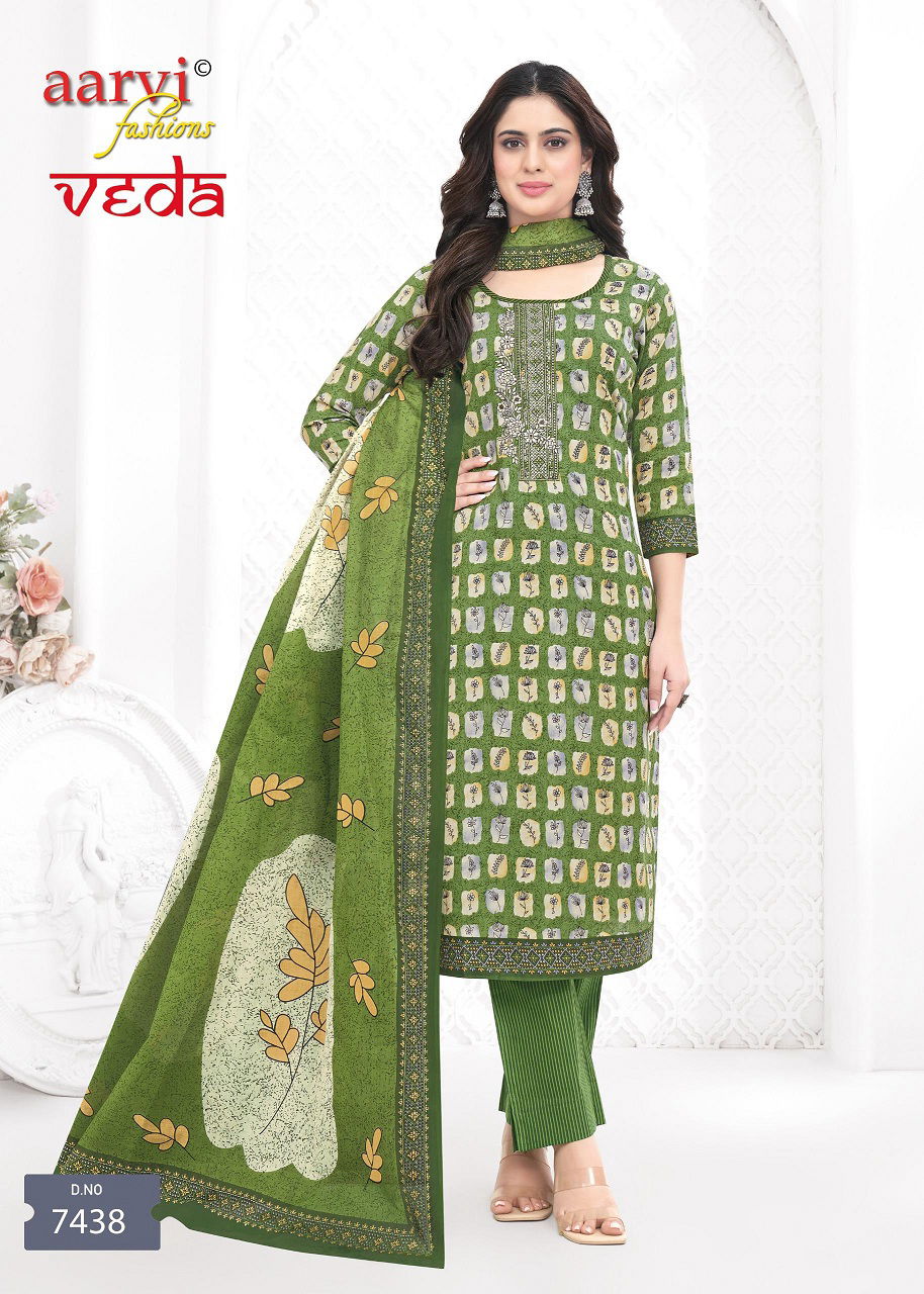 Veda Vol 1 By Aarvi Cotton Printed Kurti With Bottom Dupatta Online Wholesale